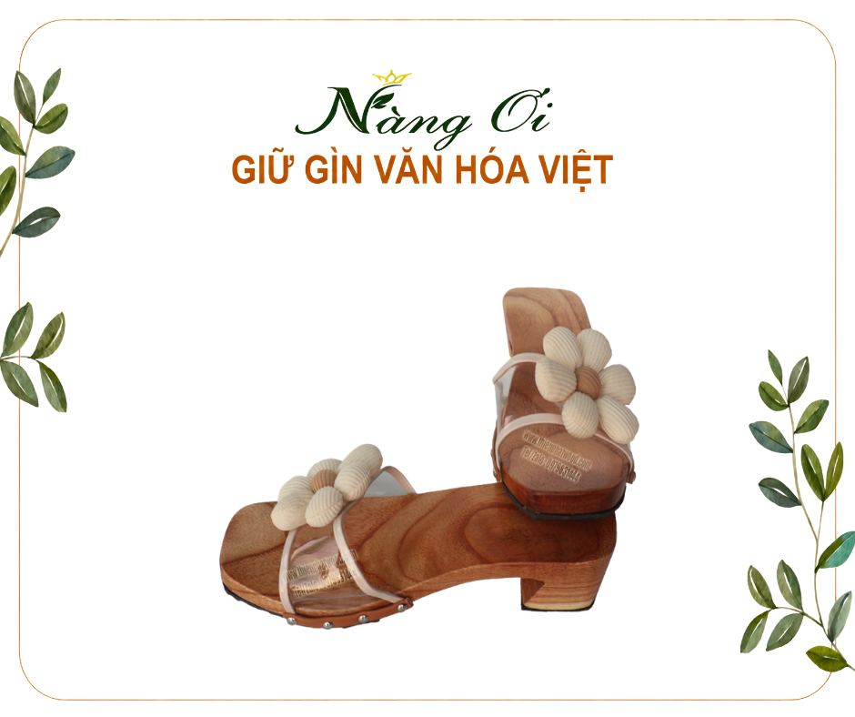 guốc gỗ cho nữ làm từ gỗ xoan tự nhiên